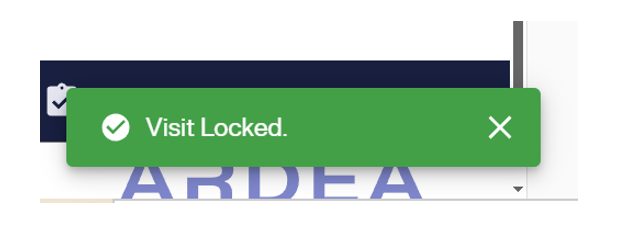 Visit Locked Success Message